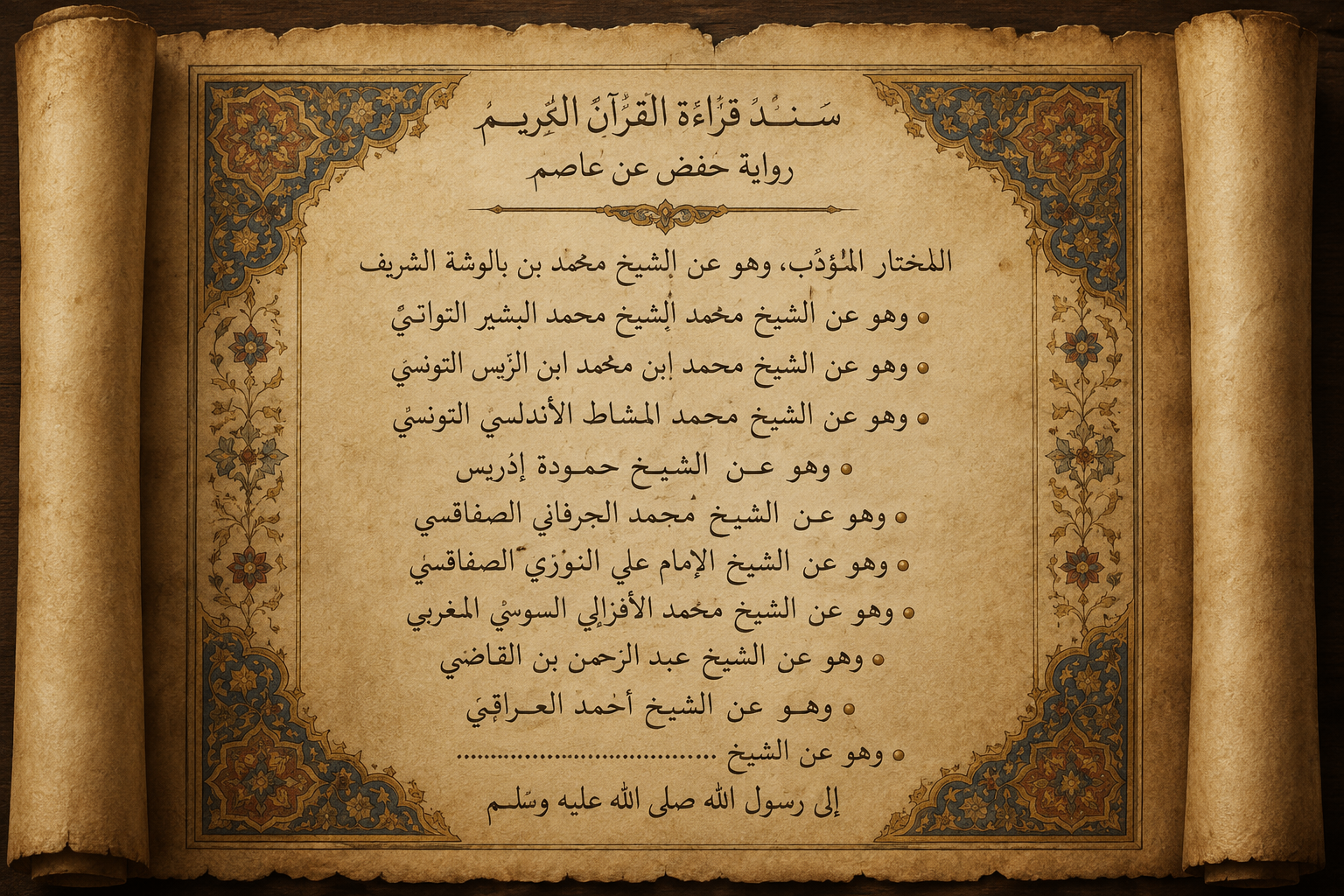 Sanad manuscript excerpt on parchment